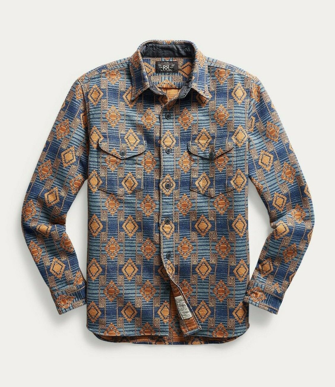 RRL Ralph Lauren Geometric Brushed Jacquard Flannel Workshirt Men's L –  Uncommon Threadz
