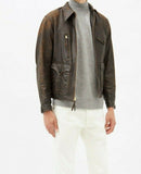 RRL Ralph Lauren Brown Emsworth 1900s Leather Jacket Men's Medium M Patina