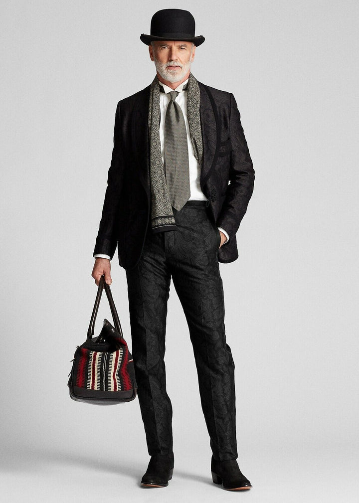 New RRL Ralph Lauren Slim Fit Jacquard Tuxedo Trouser 30 W