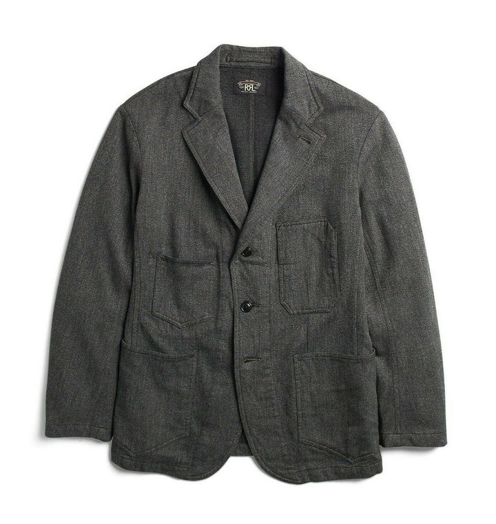 New Ralph Lauren RRL Gray Charcoal Jaspe Wool Sportcoat Jacket Men's 2XL XXL