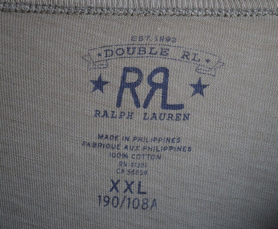 RRL Polo Ralph Lauren Green Naval Graphic Cotton Crewneck T-Shirt Men's 2XL XXL