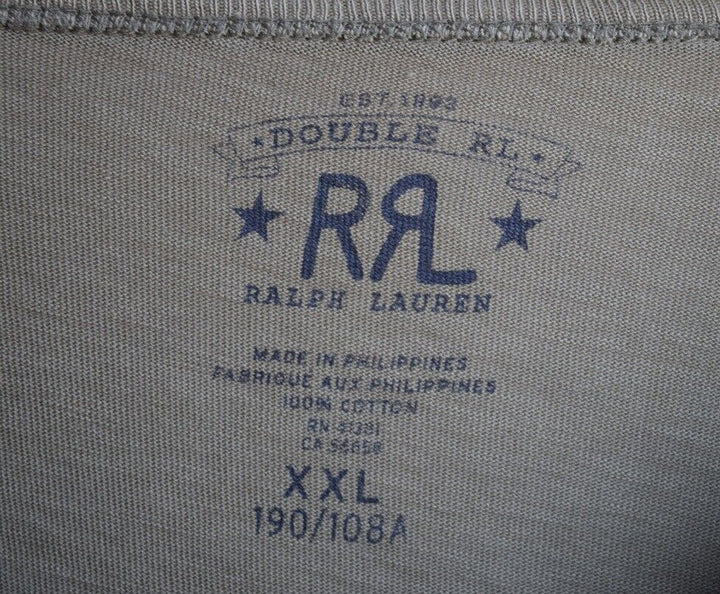 RRL Polo Ralph Lauren Green Naval Graphic Cotton Crewneck T-Shirt Men's 2XL XXL