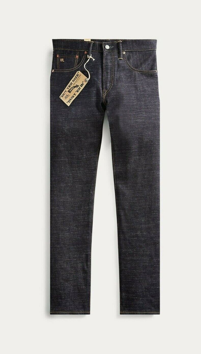 NWT RRL Slim Flit Limited-Edition Rigid Raw Denim Jeans Made