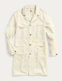 RRL Ralph Lauren Cream Distressed Denim Twill Coat Shop Jacket Men's L Large