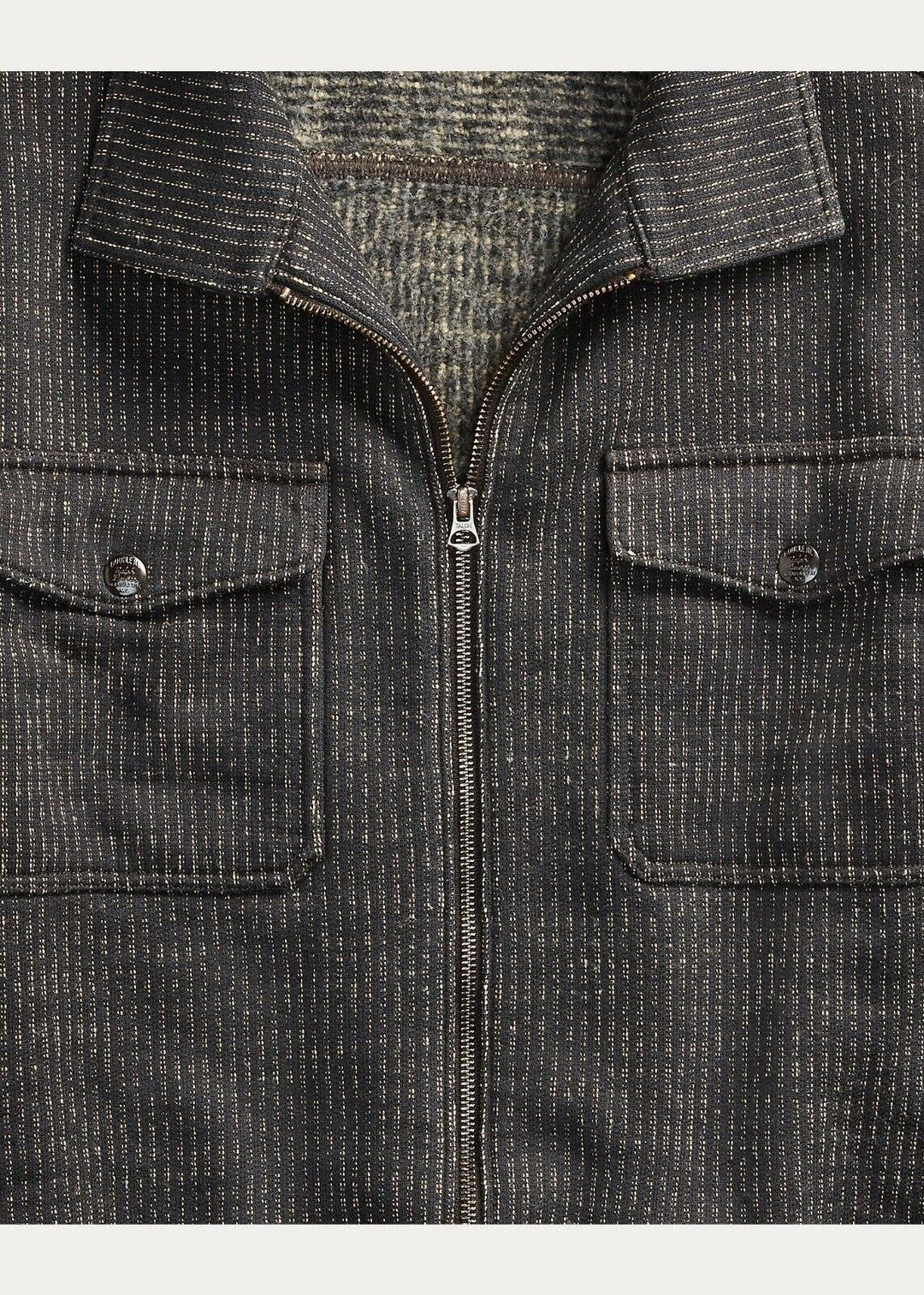 RRL Ralph Lauren Navy Striped Jacket Sweater Fleece Beach Jacket Men's Medium