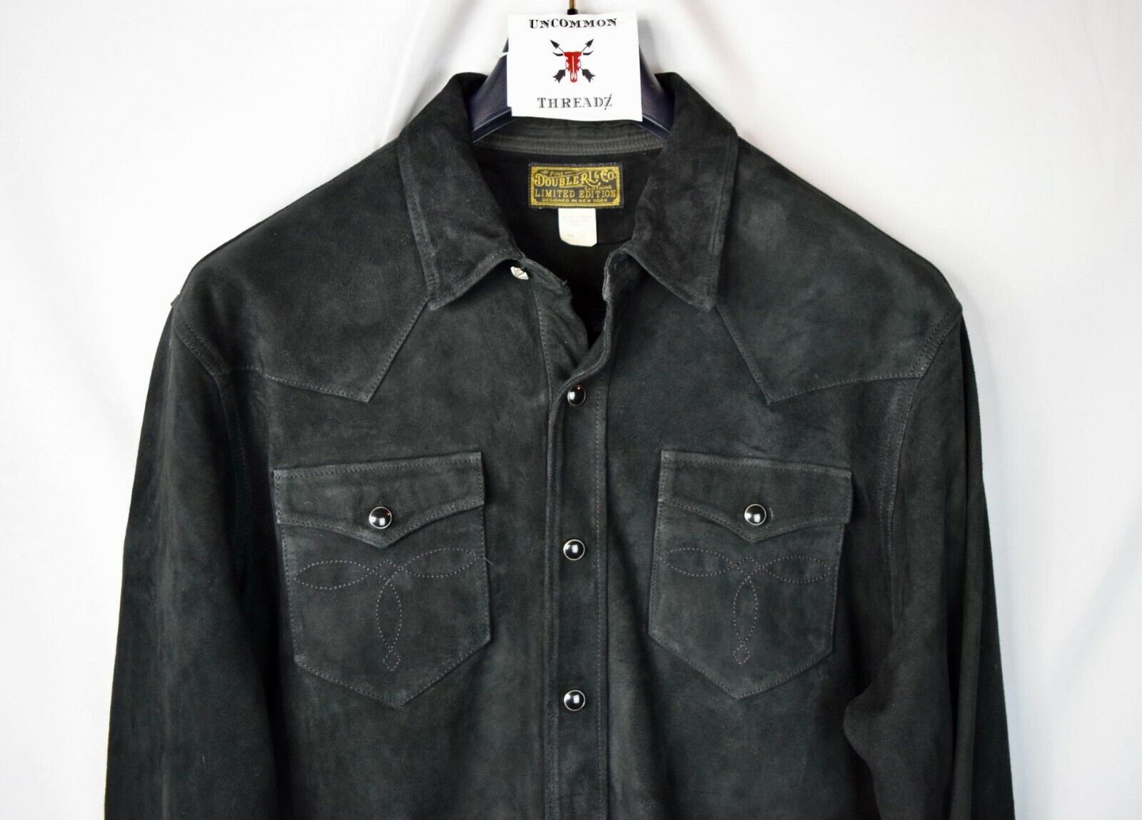 RRL Ralph Lauren Black Limited-Edition Western Suede Shirt Jacket