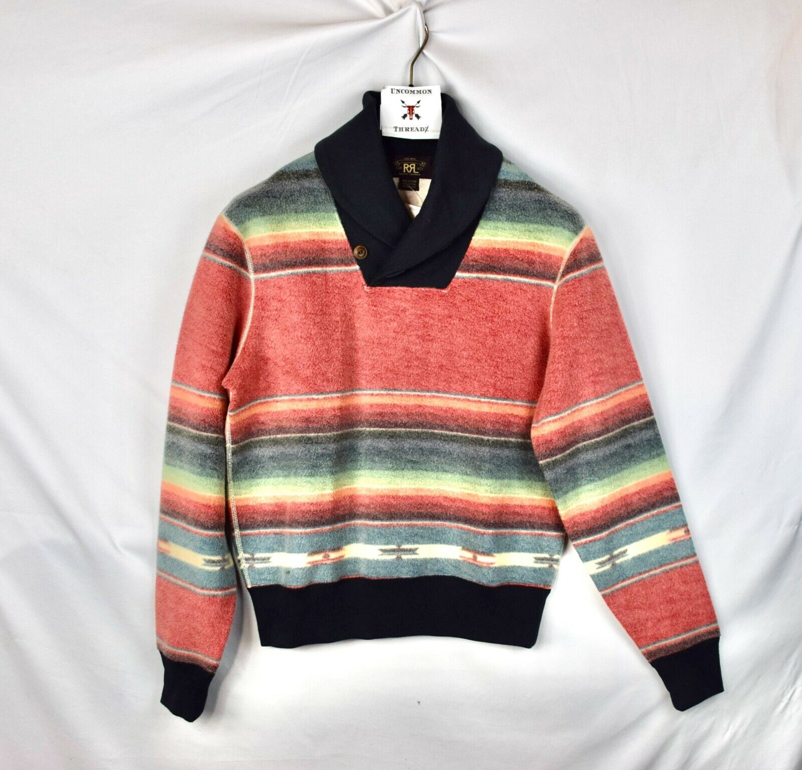 RRL Ralph Lauren Striped Serape Shawl Pullover Southwestern