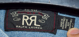 RRL Double Ralph Lauren Men's Mandarin Band Collar Shirt Blue Chambray L Large