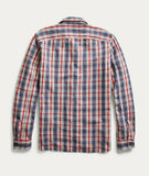 New RRL Ralph Lauren Vintage Plaid Cotton Blue Red Workshirt Men's 2XL XXL