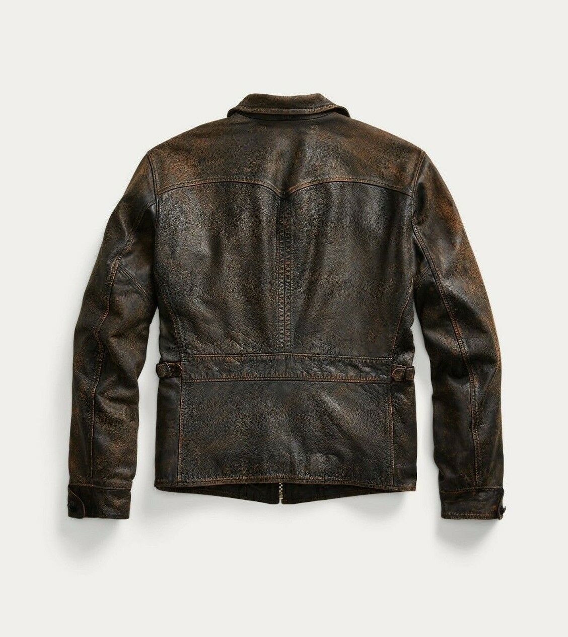 RRL Ralph Lauren Brown Emsworth 1900s Leather Jacket Newsboy Men's