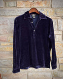 RRL Ralph Lauren Blue Velour Velvet Pullover Cotton Rugby Shirt Men's Small S