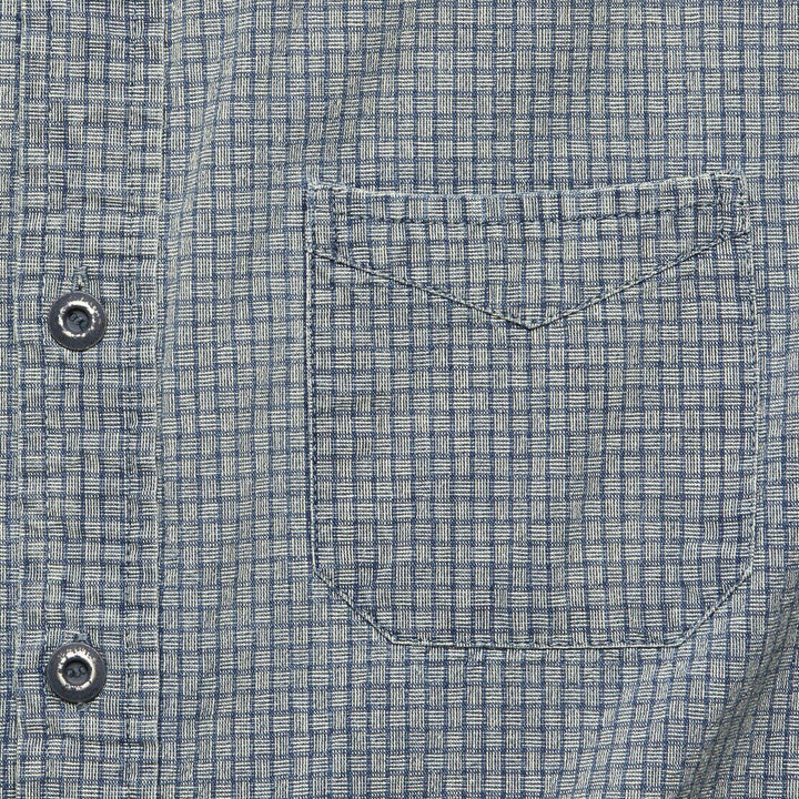 RRL Ralph Lauren Cotton Check Shirt Workshirt Indigo Popover Men's Medium M