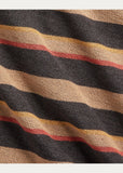 RRL Ralph Lauren Black Striped Western Yoke French Terry Shirt Men's 2XL XXL