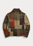 RRL Ralph Lauren Wool Shawl Patchwork Cashmere Brown Cardigan Men's Large L