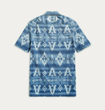 RRL Ralph Lauren Southwestern Beacon Ombre Blue Indigo Print Shirt Men's Large L