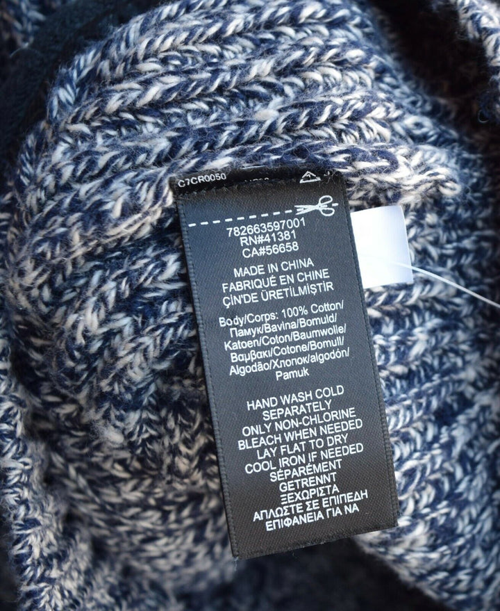 New RRL Ralph Lauren Navy White Blue Heathered Sweater Mockneck Men's 2XL XXL