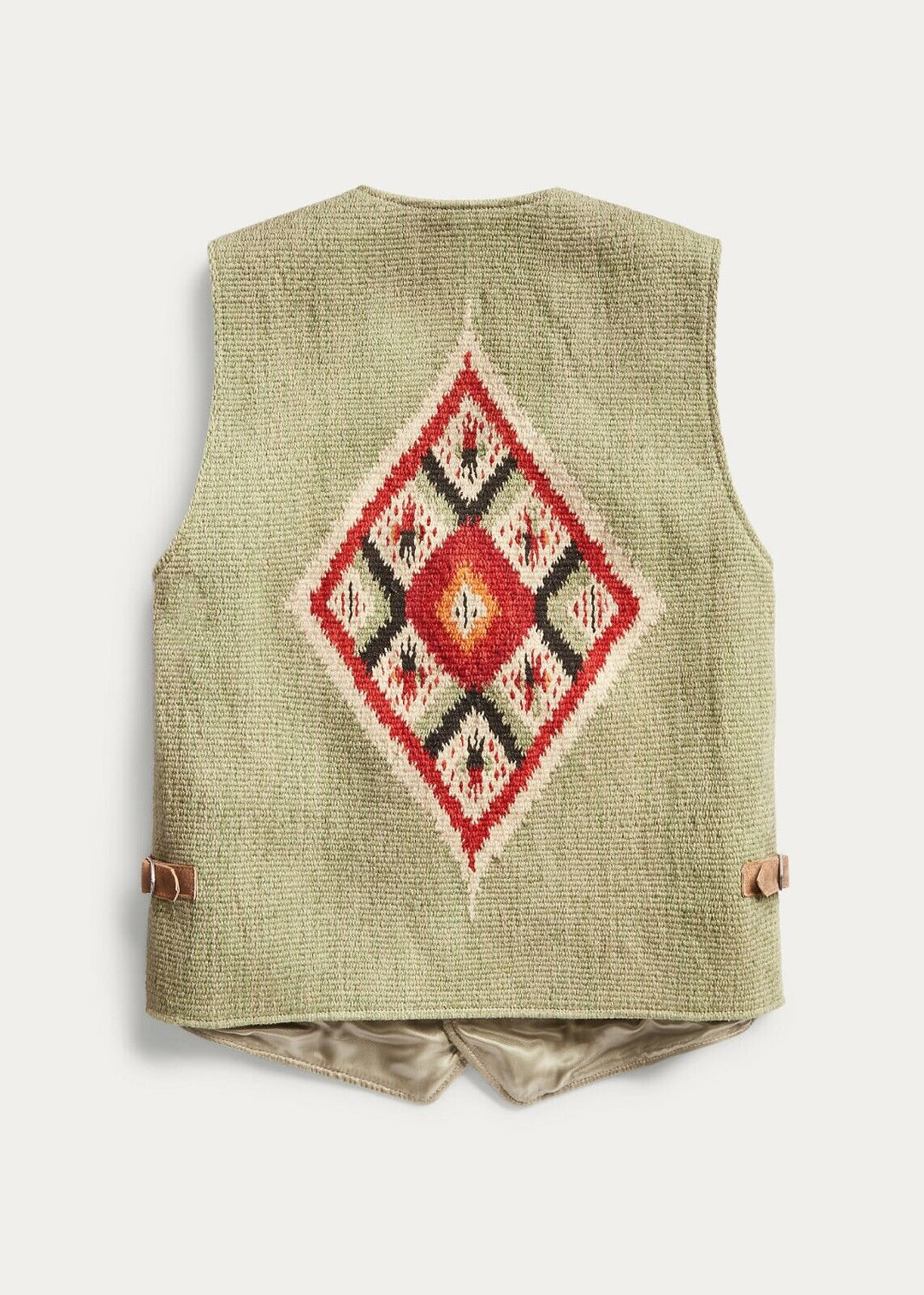 RRL Double RL Ralph Lauren Green Handwoven Jacquard Vest Men's Large L