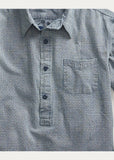 RRL Ralph Lauren Cotton Check Shirt Workshirt Indigo Popover Men's Medium M