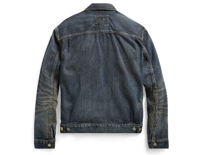 RRL Ralph Lauren 1950s Distressed Japanese Denim Trucker Jacket Men's Small S