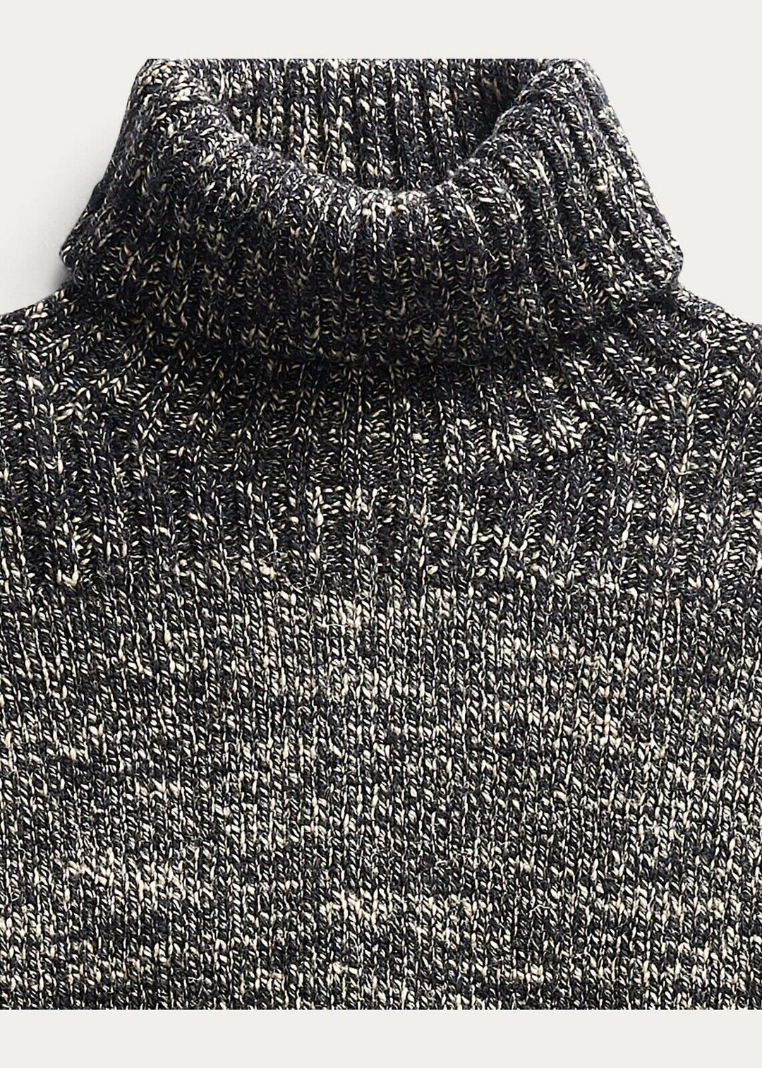 New RRL Ralph Lauren Black Wool Linen Marled Turtleneck Men's XL Extra-Large