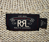 New RRL Ralph Lauren Beige Rare Shawl Cotton Patch Cardigan Men's Small S