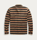 RRL Ralph Lauren Black Striped Yoke Western French Terry Shirt Men's Large L