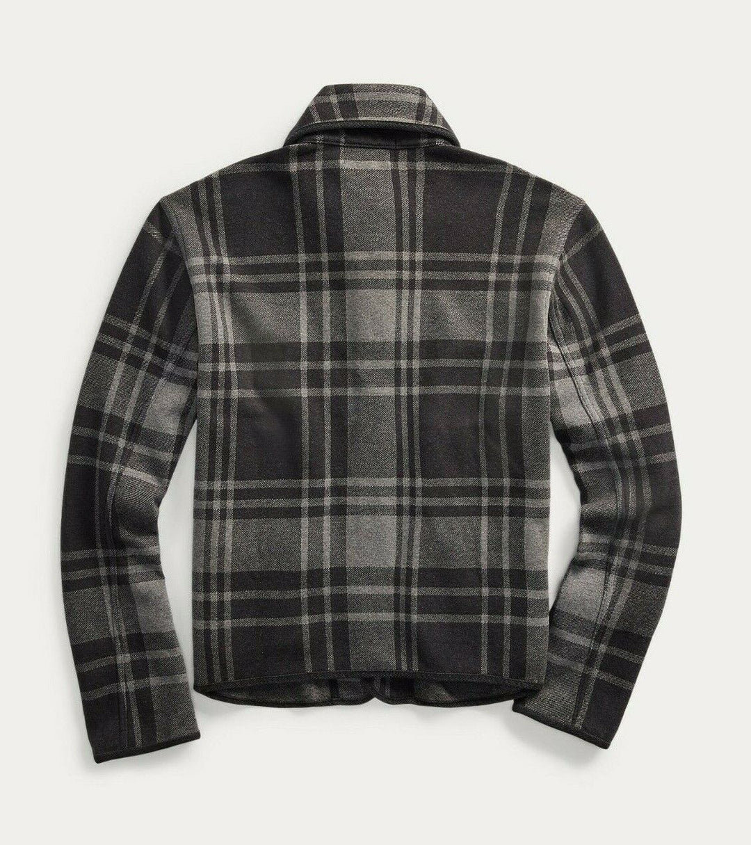 RRL Ralph Lauren Black 1930's Jacket Plaid Jacquard Wool Cotton Men's L Large