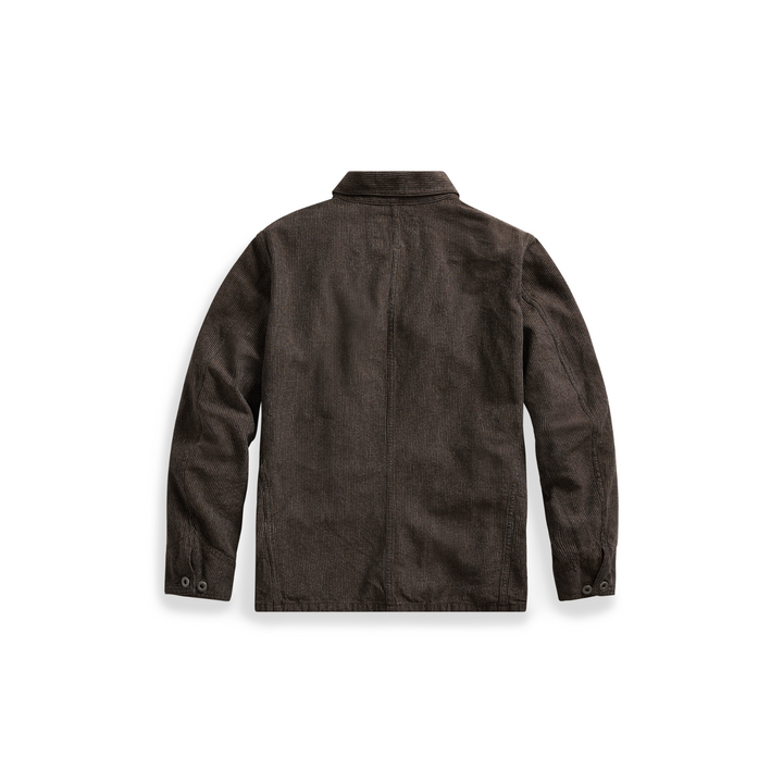 RRL Ralph Lauren Striped Twill Coat Cotton Work Jacket Shirt Men's XXL 2XL