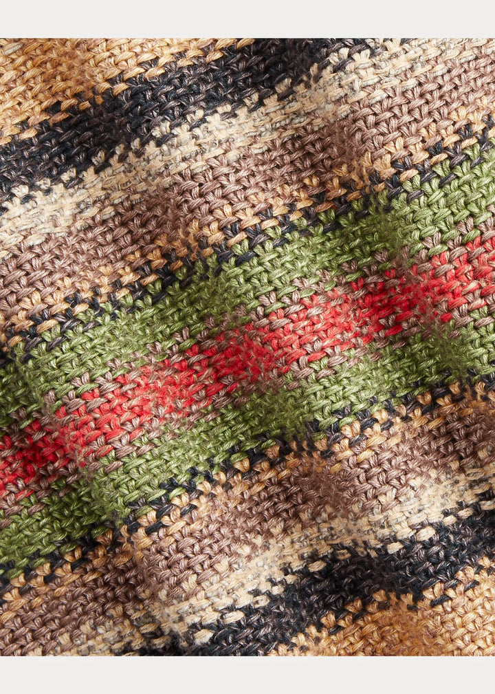 RRL Ralph Lauren Striped Knit Silk Wool Serape Blanket Cardigan Men's Large L
