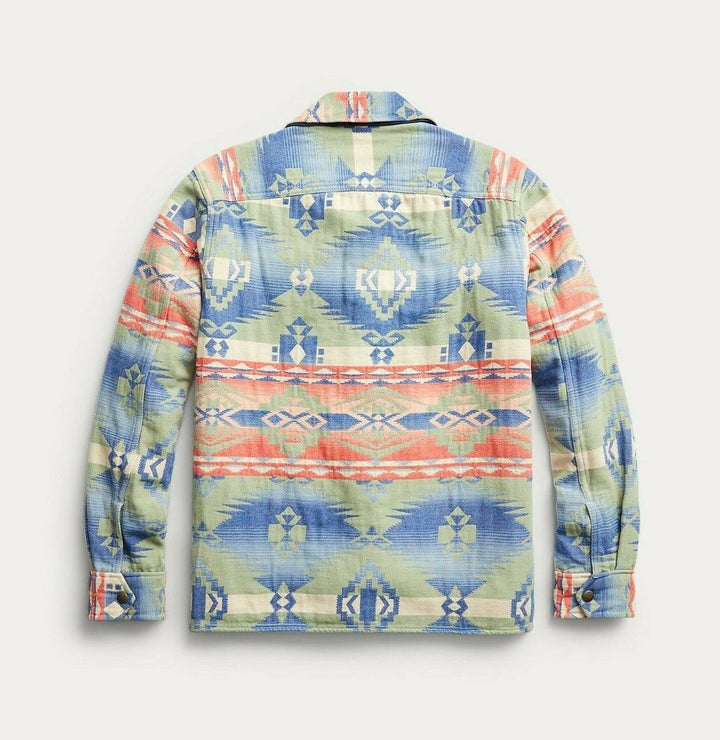 RRL Ralph Lauren Brushed Southwestern Jacquard Overshirt Jacket 2XL XXL