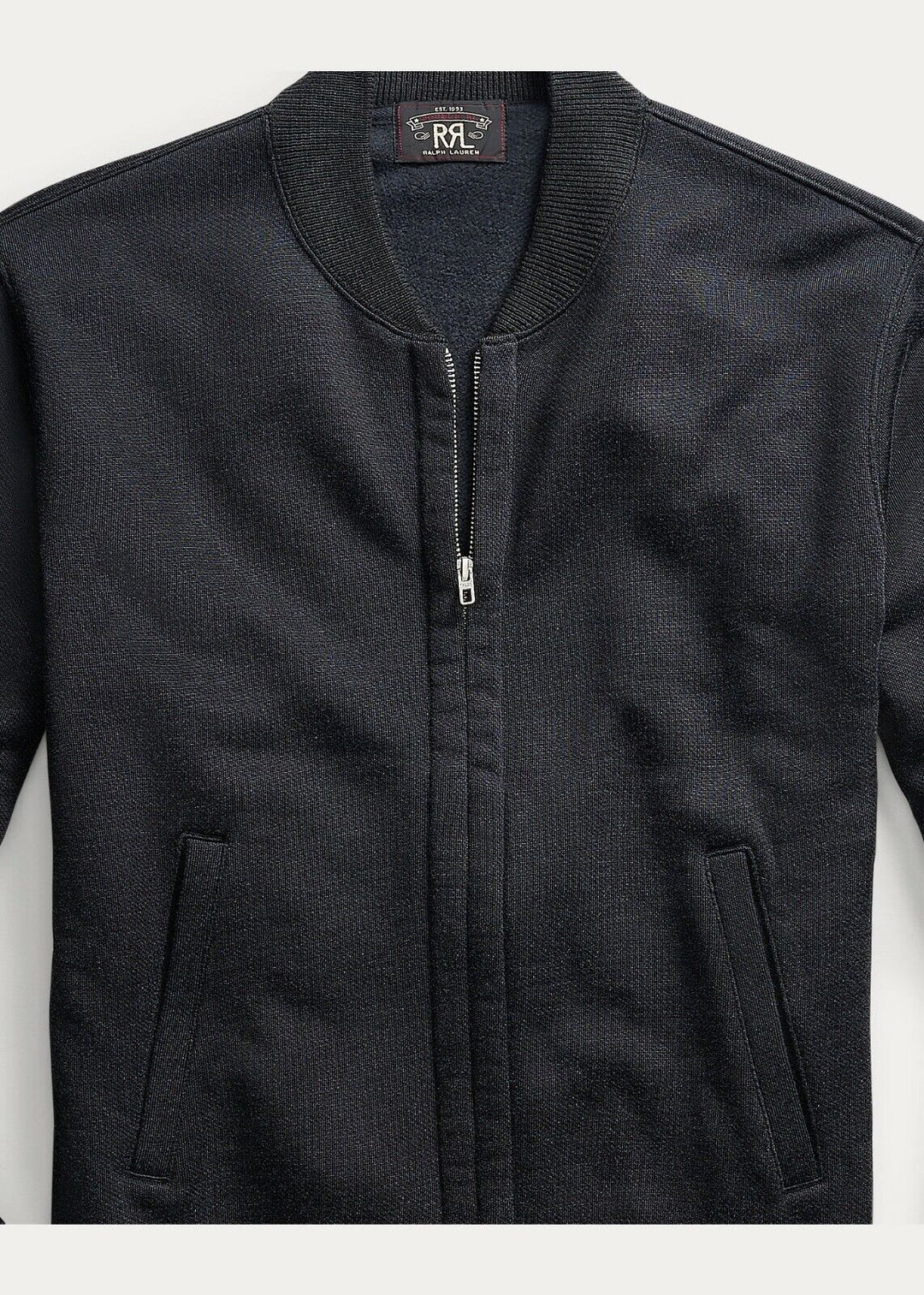 New without Tags RRL Ralph Lauren Navy Blue Baseball Fleece Full Zip Jacket Men's Small S