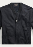New without Tags RRL Ralph Lauren Navy Blue Baseball Fleece Full Zip Jacket Men's Small S