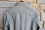 RRL Ralph Lauren Taupe Gray Solid 1920's Shirt Flannel Workshirt Men's Medium M