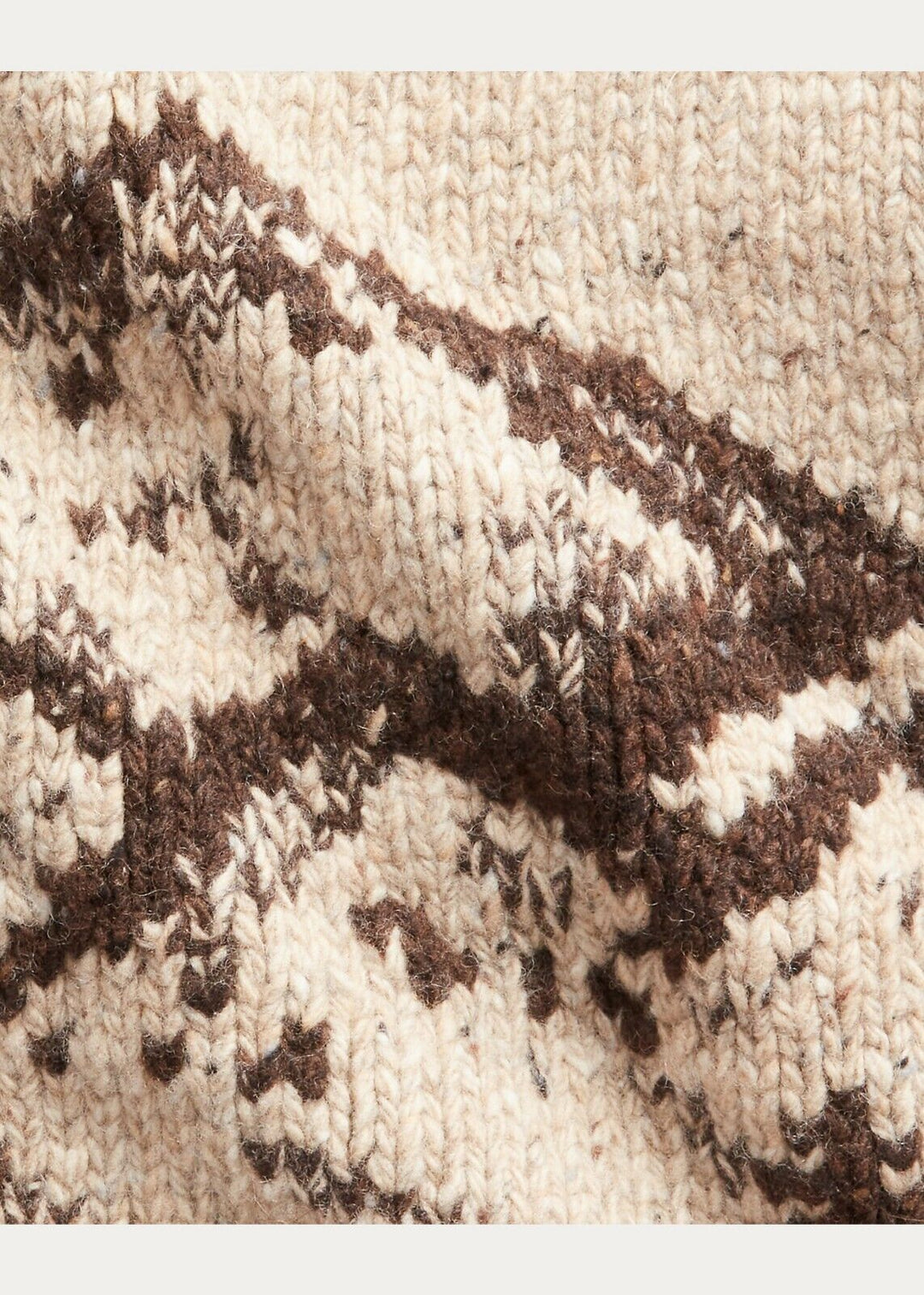 RRL Ralph Lauren Alaskan Brown Mountain Hand-Knit Wool Cardigan Mens M Medium