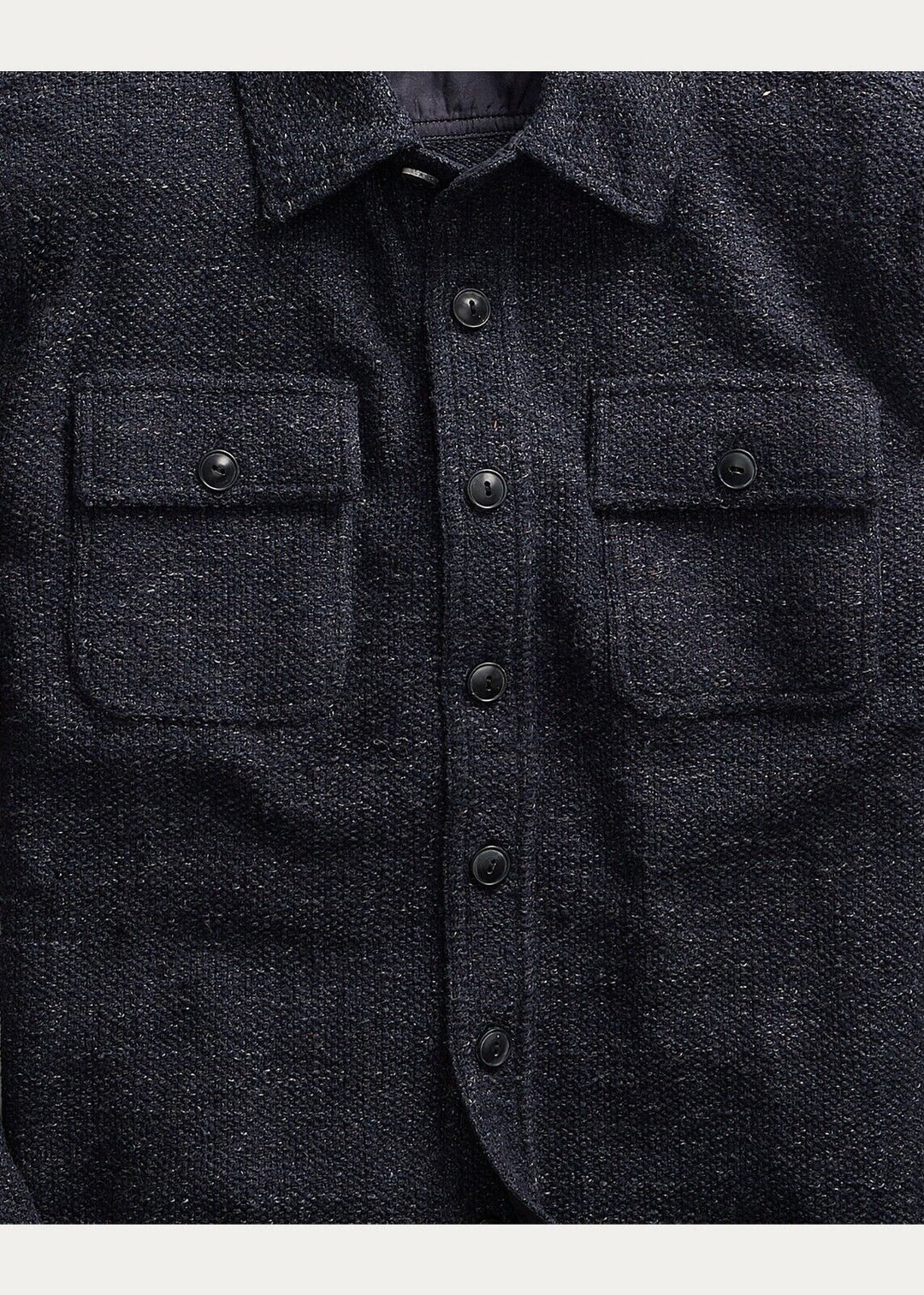 New RRL Ralph Lauren Ring-Spun Workshirt Jacket Navy Blue Men's Extra-Small XS