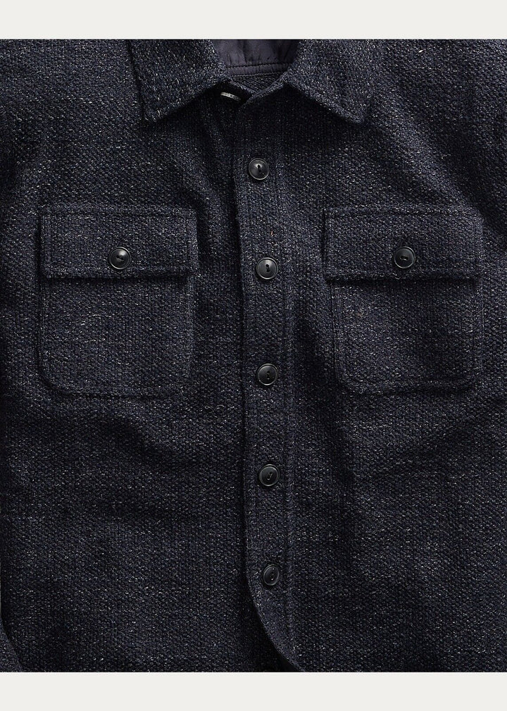 New RRL Ralph Lauren Ring-Spun Workshirt Jacket Navy Blue Men's Extra-Small XS