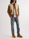 RRL Double RL Ralph Lauren Panelled Shearling-Lined Suede Jacket Mens Medium M