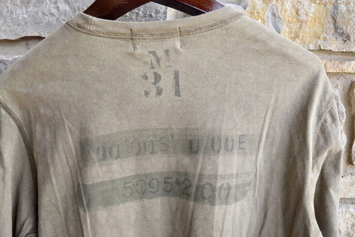 RRL Double RL Olive Green Jersey Crewneck Shirt Graphic T-Shirt Men's Large L