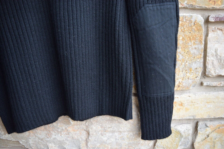 New RRL Ralph Lauren Black Thick Wool Ribbed Commando Men's XL Extra-Large