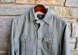 RRL Ralph Lauren Taupe Gray Solid 1920's Shirt Flannel Workshirt Men's Medium M