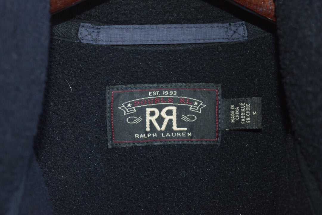 RRL Ralph Lauren Black Ripstop Paneled Fleece Jacket Men's S Small