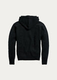 RRL Ralph Lauren Black Heather Waffle Knit Cashmere Hoodie Sweater Mens L Large