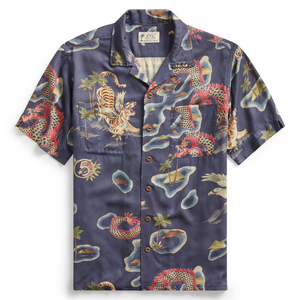 RRL Ralph Lauren Hawaiian Hand Painted Print Shirt Men's Extra-Small XS Camp