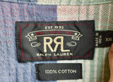 RRL Ralph Lauren Blue Green Striped Serape Shirt Workshirt Flannel Men's 2XL XXL