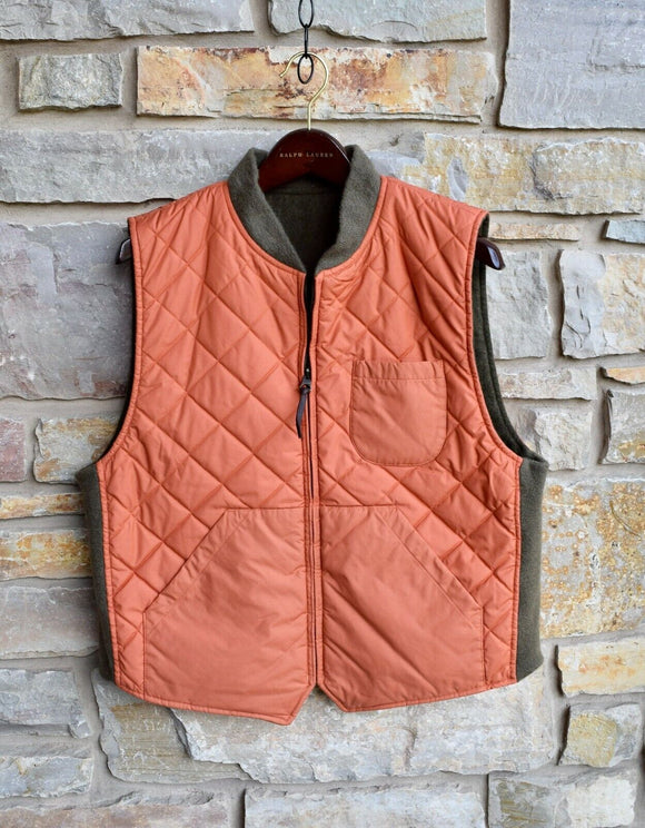 RRL Ralph Lauren Wool Orange Green Reversible Vest Jacket Coat Men's Medium M