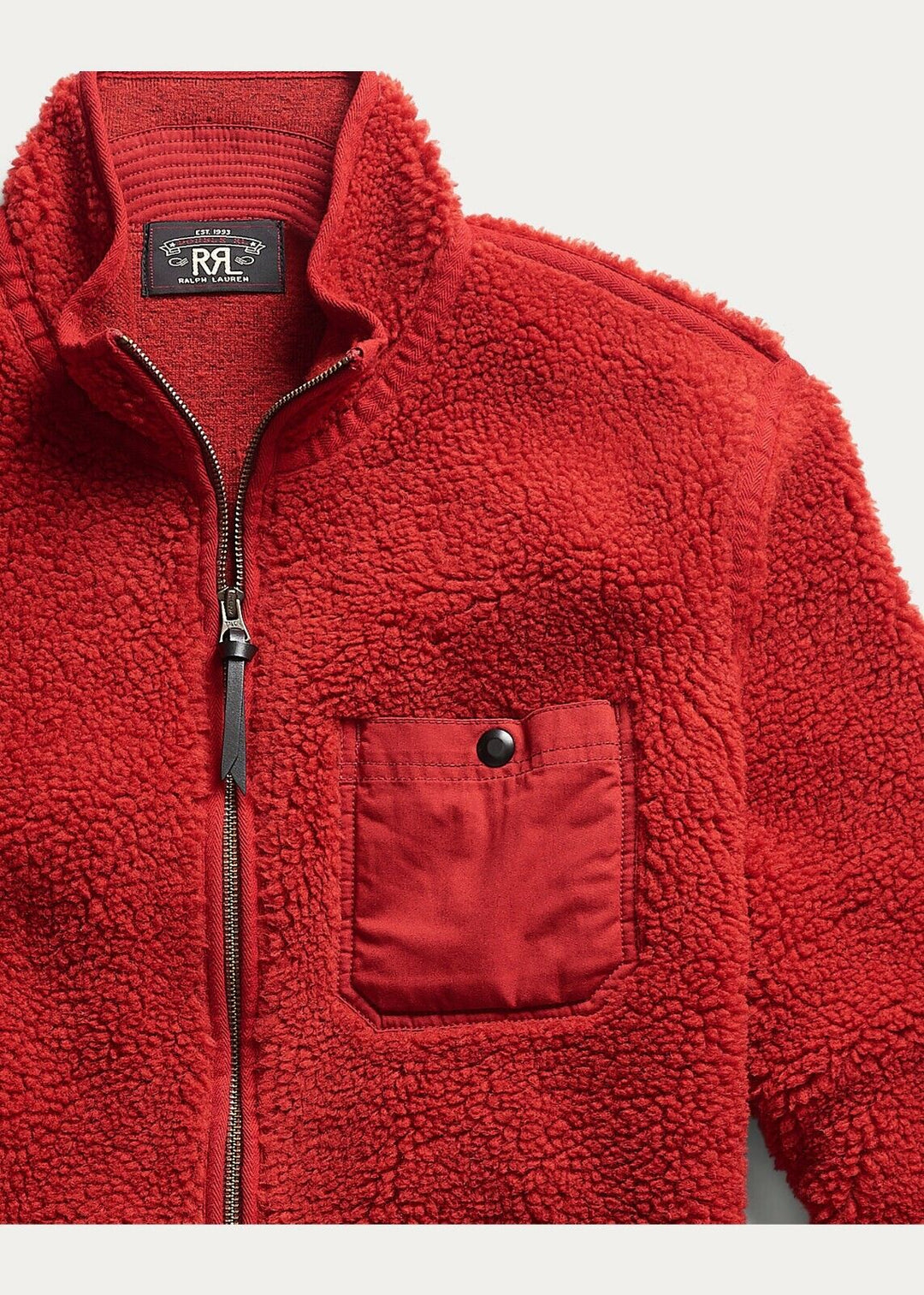 RRL Ralph Lauren Southwestern Red Wool Fleece Liner Jacket Men's M Medium