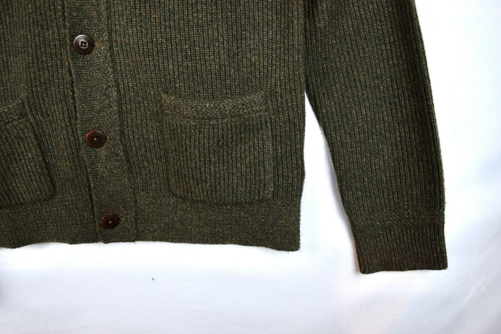 New RRL Ralph Lauren Vintage 100% Cashmere Green Cardigan Men's M Medium
