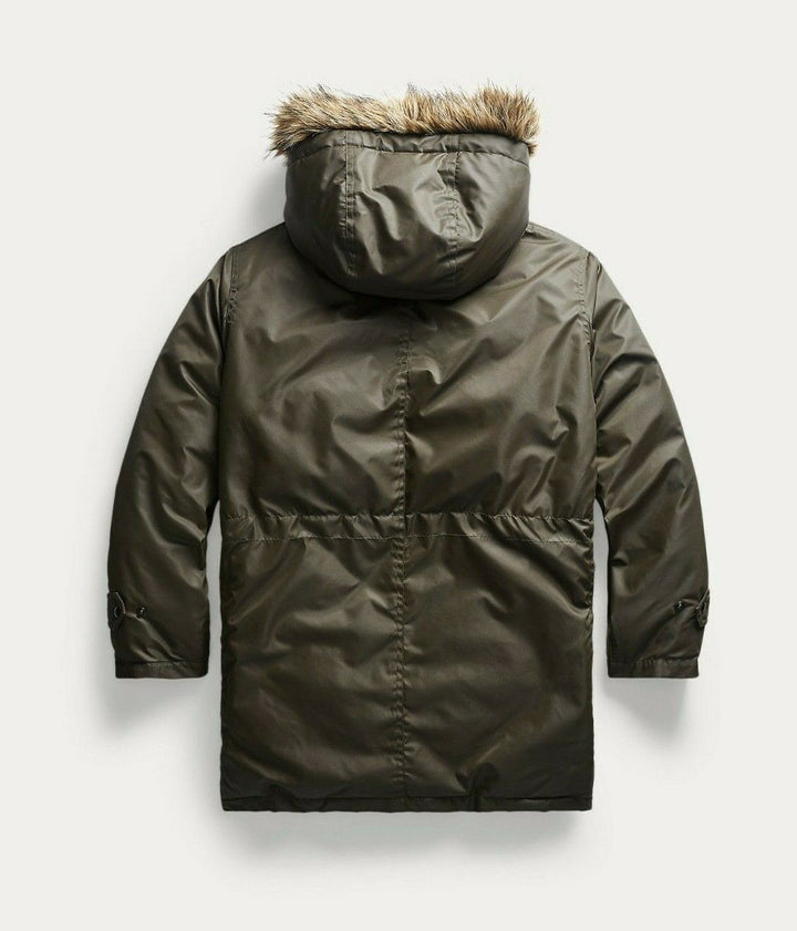 RRL Ralph Lauren Quilted 1950's Flight Parka Jacket Coat Fur Mens XL Extra-Large