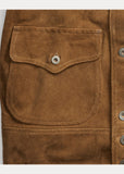 RRL Ralph Lauren Trucker Roughout Suede Leather Coat Jacket Men's Medium M