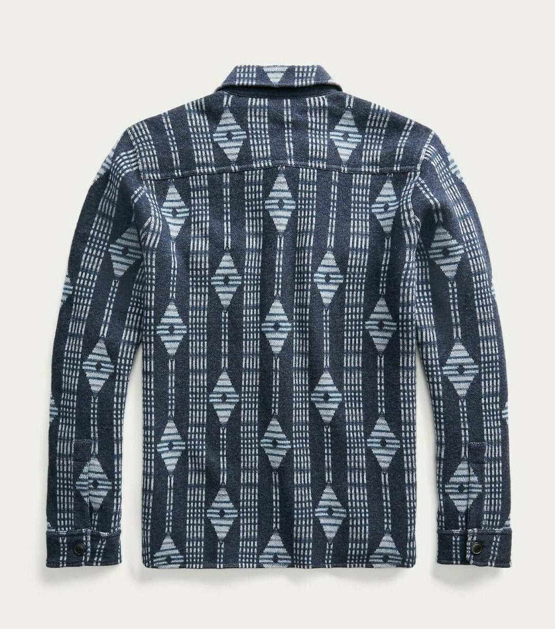 $845 RRL Ralph Lauren Wool Cashmere Plaid Blue Workshirt Jacket Men's 2XL XXL